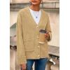 imagePRETTYGARDEN Womens 2026 Oversized Cardigan Sweaters Trendy Chunky Knit Long Sleeve V Neck Button Down Fall Winter OutfitsKhaki