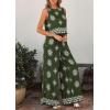 imagePRETTYGARDEN Womens 2026 Summer 2 Piece Lounge Sets Boho Floral Tank Tops Flowy Wide Peg Pants Travel Beach Vacation OutfitsFloral Dark Green White