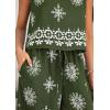 imagePRETTYGARDEN Womens 2026 Summer 2 Piece Lounge Sets Boho Floral Tank Tops Flowy Wide Peg Pants Travel Beach Vacation OutfitsFloral Dark Green White