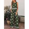 imagePRETTYGARDEN Womens 2026 Summer 2 Piece Lounge Sets Boho Floral Tank Tops Flowy Wide Peg Pants Travel Beach Vacation OutfitsFloral Dark Green White
