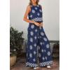 imagePRETTYGARDEN Womens 2026 Summer 2 Piece Lounge Sets Boho Floral Tank Tops Flowy Wide Peg Pants Travel Beach Vacation OutfitsFloral Navy White