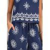 imagePRETTYGARDEN Womens 2026 Summer 2 Piece Lounge Sets Boho Floral Tank Tops Flowy Wide Peg Pants Travel Beach Vacation OutfitsFloral Navy White