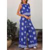 imagePRETTYGARDEN Womens 2026 Summer 2 Piece Lounge Sets Boho Floral Tank Tops Flowy Wide Peg Pants Travel Beach Vacation OutfitsFloral Royal Blue White