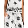 imagePRETTYGARDEN Womens 2026 Summer 2 Piece Lounge Sets Boho Floral Tank Tops Flowy Wide Peg Pants Travel Beach Vacation OutfitsFloral White Black