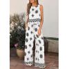 imagePRETTYGARDEN Womens 2026 Summer 2 Piece Lounge Sets Boho Floral Tank Tops Flowy Wide Peg Pants Travel Beach Vacation OutfitsFloral White Black
