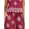 imagePRETTYGARDEN Womens 2026 Summer 2 Piece Lounge Sets Boho Floral Tank Tops Flowy Wide Peg Pants Travel Beach Vacation OutfitsFloral Wine Red White