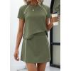 imagePRETTYGARDEN Womens 2026 Summer 2 Piece Skirt Sets Short Sleeve Shirts Tops Skorts Matching Workout Clothes Travel OutfitsArmy Green