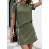 imagePRETTYGARDEN Womens 2026 Summer 2 Piece Skirt Sets Short Sleeve Shirts Tops Skorts Matching Workout Clothes Travel OutfitsArmy Green