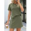 imagePRETTYGARDEN Womens 2026 Summer 2 Piece Skirt Sets Short Sleeve Shirts Tops Skorts Matching Workout Clothes Travel OutfitsArmy Green