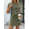 imagePRETTYGARDEN Womens 2026 Summer 2 Piece Skirt Sets Short Sleeve Shirts Tops Skorts Matching Workout Clothes Travel OutfitsArmy Green