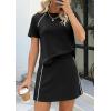 imagePRETTYGARDEN Womens 2026 Summer 2 Piece Skirt Sets Short Sleeve Shirts Tops Skorts Matching Workout Clothes Travel OutfitsBlack