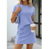 imagePRETTYGARDEN Womens 2026 Summer 2 Piece Skirt Sets Short Sleeve Shirts Tops Skorts Matching Workout Clothes Travel OutfitsLight Blue