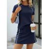 imagePRETTYGARDEN Womens 2026 Summer 2 Piece Skirt Sets Short Sleeve Shirts Tops Skorts Matching Workout Clothes Travel OutfitsNavy Blue
