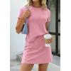 imagePRETTYGARDEN Womens 2026 Summer 2 Piece Skirt Sets Short Sleeve Shirts Tops Skorts Matching Workout Clothes Travel OutfitsPink
