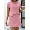 imagePRETTYGARDEN Womens 2026 Summer 2 Piece Skirt Sets Short Sleeve Shirts Tops Skorts Matching Workout Clothes Travel OutfitsPink