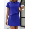 imagePRETTYGARDEN Womens 2026 Summer 2 Piece Skirt Sets Short Sleeve Shirts Tops Skorts Matching Workout Clothes Travel OutfitsRoyal Blue