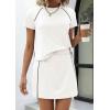 imagePRETTYGARDEN Womens 2026 Summer 2 Piece Skirt Sets Short Sleeve Shirts Tops Skorts Matching Workout Clothes Travel OutfitsWhite