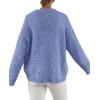 imagePRETTYGARDEN Womens Fall Long Sleeve Sweater Crew Neck Fuzzy Loose Fit Chunky Knit Oversized Pullover Sweaters Going Out TopsMist Blue