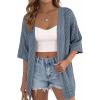 imagePRETTYGARDEN Womens Lightweight Summer Cardigans 2026 Short Sleeve Knit Crochet Coverups Spring Boho Beach Vacation ClothesDusty Blue