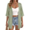 imagePRETTYGARDEN Womens Lightweight Summer Cardigans 2026 Short Sleeve Knit Crochet Coverups Spring Boho Beach Vacation ClothesGreen
