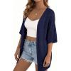 imagePRETTYGARDEN Womens Lightweight Summer Cardigans 2026 Short Sleeve Knit Crochet Coverups Spring Boho Beach Vacation ClothesNavy Blue