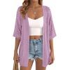 imagePRETTYGARDEN Womens Lightweight Summer Cardigans 2026 Short Sleeve Knit Crochet Coverups Spring Boho Beach Vacation ClothesPurple