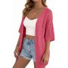 imagePRETTYGARDEN Womens Lightweight Summer Cardigans 2026 Short Sleeve Knit Crochet Coverups Spring Boho Beach Vacation ClothesWatermelon Red