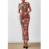 imagePRETTYGARDEN Womens Long Sleeve Maxi Dresses 2026 Spring Ruched Bodycon Floral Mesh Formal Wedding Guest Cocktail Party DressBlack Multicolored Floral