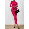imagePRETTYGARDEN Womens Long Sleeve Maxi Dresses 2026 Spring Ruched Bodycon Floral Mesh Formal Wedding Guest Cocktail Party DressBlack Rose Red Big Floral