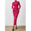 imagePRETTYGARDEN Womens Long Sleeve Maxi Dresses 2026 Spring Ruched Bodycon Floral Mesh Formal Wedding Guest Cocktail Party DressBlack Rose Red Big Floral