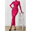 imagePRETTYGARDEN Womens Long Sleeve Maxi Dresses 2026 Spring Ruched Bodycon Floral Mesh Formal Wedding Guest Cocktail Party DressBlack Rose Red Big Floral