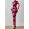 imagePRETTYGARDEN Womens Long Sleeve Maxi Dresses 2026 Spring Ruched Bodycon Floral Mesh Formal Wedding Guest Cocktail Party DressFloral Black Pink