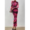 imagePRETTYGARDEN Womens Long Sleeve Maxi Dresses 2026 Spring Ruched Bodycon Floral Mesh Formal Wedding Guest Cocktail Party DressFloral Black Pink