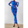 imagePRETTYGARDEN Womens Long Sleeve Maxi Dresses 2026 Spring Ruched Bodycon Floral Mesh Formal Wedding Guest Cocktail Party DressFloral Blue Pink