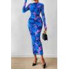 imagePRETTYGARDEN Womens Long Sleeve Maxi Dresses 2026 Spring Ruched Bodycon Floral Mesh Formal Wedding Guest Cocktail Party DressFloral Blue Pink