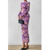 imagePRETTYGARDEN Womens Long Sleeve Maxi Dresses 2026 Spring Ruched Bodycon Floral Mesh Formal Wedding Guest Cocktail Party DressFloral Grey Purple
