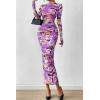 imagePRETTYGARDEN Womens Long Sleeve Maxi Dresses 2026 Spring Ruched Bodycon Floral Mesh Formal Wedding Guest Cocktail Party DressFloral Grey Purple