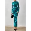 imagePRETTYGARDEN Womens Long Sleeve Maxi Dresses 2026 Spring Ruched Bodycon Floral Mesh Formal Wedding Guest Cocktail Party DressFloral Lake Blue