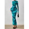 imagePRETTYGARDEN Womens Long Sleeve Maxi Dresses 2026 Spring Ruched Bodycon Floral Mesh Formal Wedding Guest Cocktail Party DressFloral Lake Blue