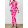 imagePRETTYGARDEN Womens Long Sleeve Maxi Dresses 2026 Spring Ruched Bodycon Floral Mesh Formal Wedding Guest Cocktail Party DressFloral Pink Rose Red