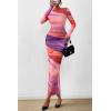 imagePRETTYGARDEN Womens Long Sleeve Maxi Dresses 2026 Spring Ruched Bodycon Floral Mesh Formal Wedding Guest Cocktail Party DressRainbow Print