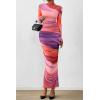 imagePRETTYGARDEN Womens Long Sleeve Maxi Dresses 2026 Spring Ruched Bodycon Floral Mesh Formal Wedding Guest Cocktail Party DressRainbow Print
