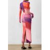 imagePRETTYGARDEN Womens Long Sleeve Maxi Dresses 2026 Spring Ruched Bodycon Floral Mesh Formal Wedding Guest Cocktail Party DressRainbow Print
