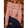 imagePRETTYGARDEN Womens Off The Shoulder Sweater Long Sleeve Tops 2026 Fall Loose Knit Pullover Sweaters Winter ClothesPink