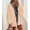 imagePRETTYGARDEN Womens Oversized Cardigan Sweaters 2026 Fall Long Lantern Sleeve Knit Open Front Lightweight SweaterApricot