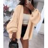 imagePRETTYGARDEN Womens Oversized Cardigan Sweaters 2026 Fall Long Lantern Sleeve Knit Open Front Lightweight SweaterApricot