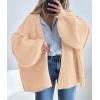 imagePRETTYGARDEN Womens Oversized Cardigan Sweaters 2026 Fall Long Lantern Sleeve Knit Open Front Lightweight SweaterApricot