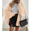 imagePRETTYGARDEN Womens Oversized Cardigan Sweaters 2026 Fall Long Lantern Sleeve Knit Open Front Lightweight SweaterApricot