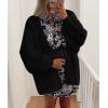 imagePRETTYGARDEN Womens Oversized Cardigan Sweaters 2026 Fall Long Lantern Sleeve Knit Open Front Lightweight SweaterBlack