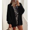 imagePRETTYGARDEN Womens Oversized Cardigan Sweaters 2026 Fall Long Lantern Sleeve Knit Open Front Lightweight SweaterBlack